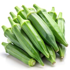 Fototapeta premium fresh okra on white background