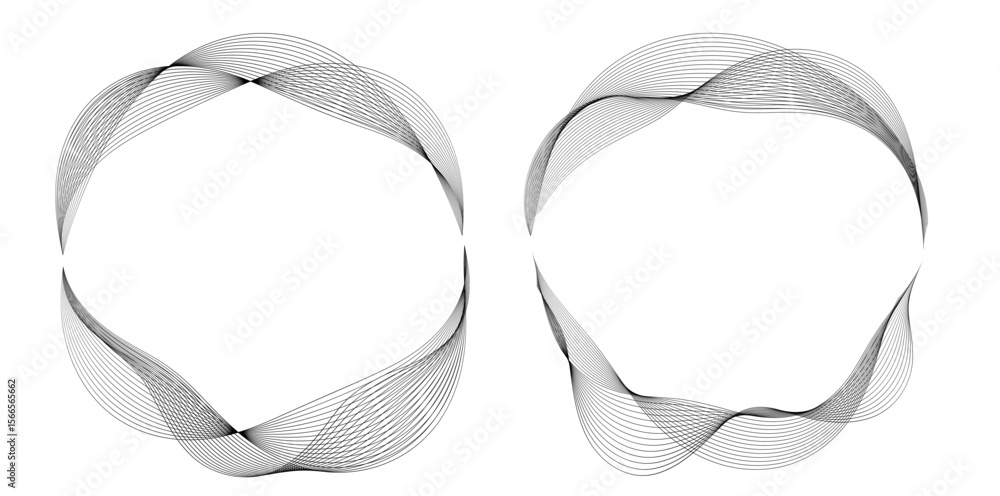 Poster design element wave lines guilloche curve line background circle for pattern branding frame border c