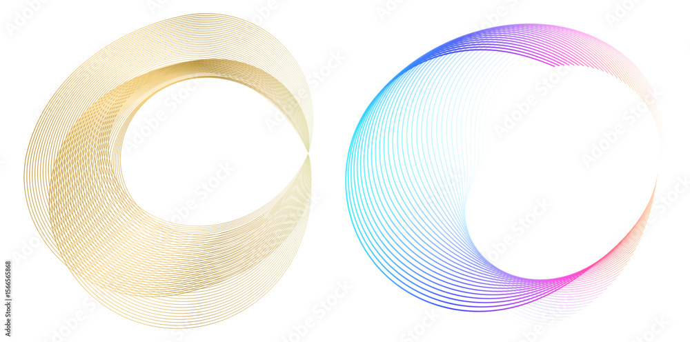 Poster design element wave lines guilloche curve line background circle for pattern branding frame border c