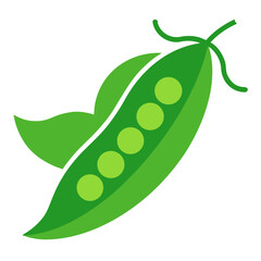 green peas on white background