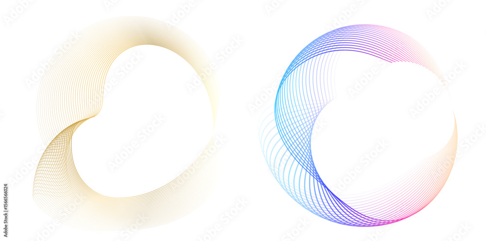 Poster design element wave lines guilloche curve line background circle for pattern branding frame border c
