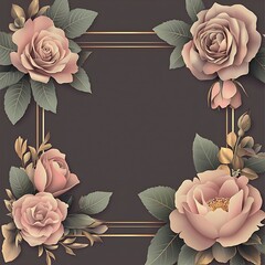 Vintage floral design border