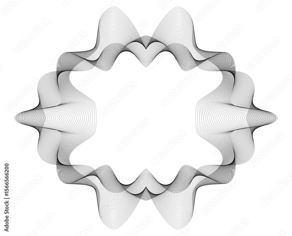 Poster design element wave lines guilloche curve line background circle for certificates, diplomas, protect