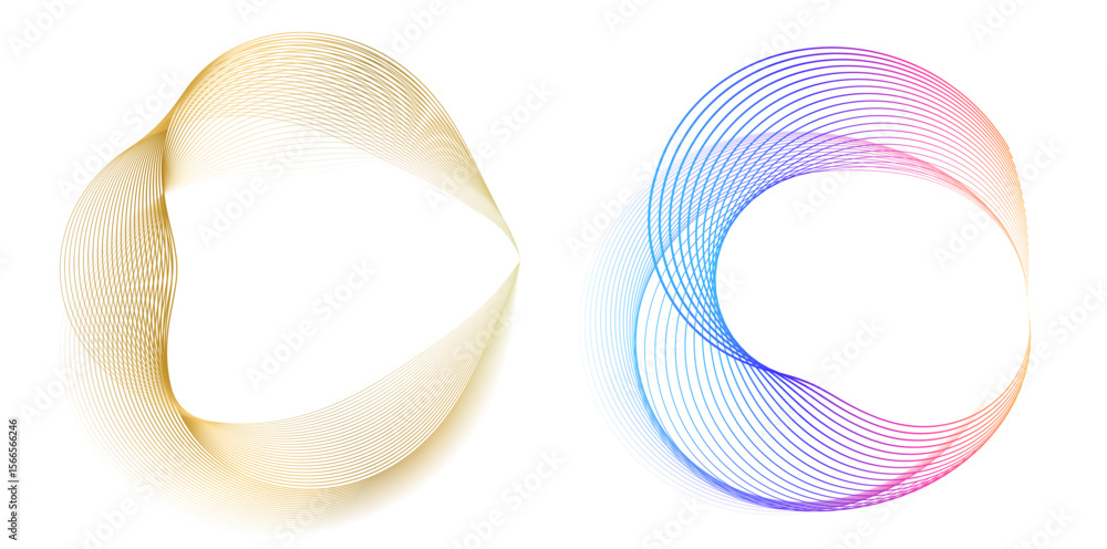 Poster design element wave lines guilloche curve line background circle for pattern branding frame border c