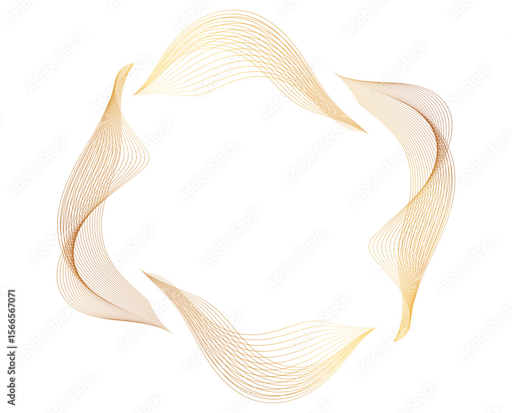 Poster gradient circular line art — dynamic flowing shape with rainbow spectrum curves for creative backgro