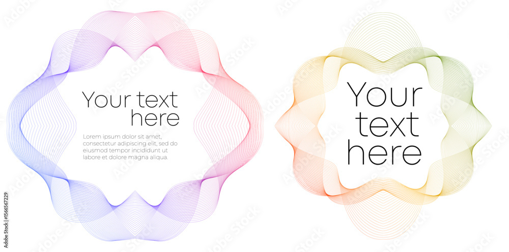 Poster design element wave lines guilloche curve line background circle for certificates, diplomas, protect