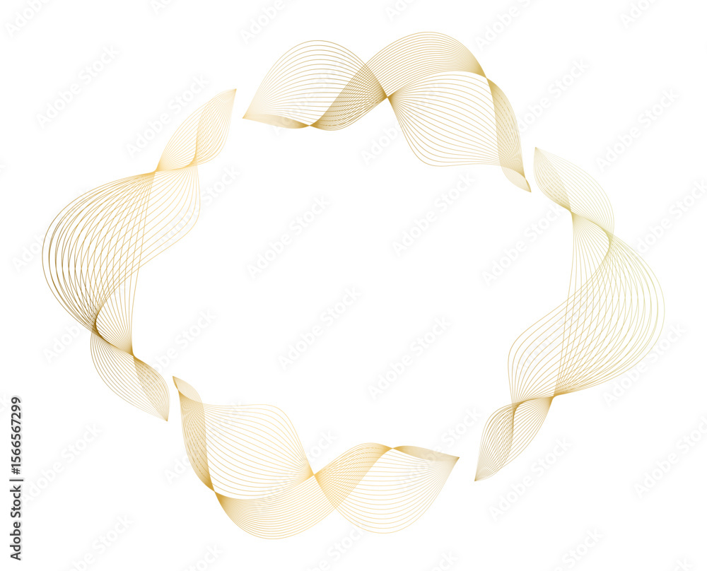 Poster gradient circular line art — dynamic flowing shape with rainbow spectrum curves for creative backgro