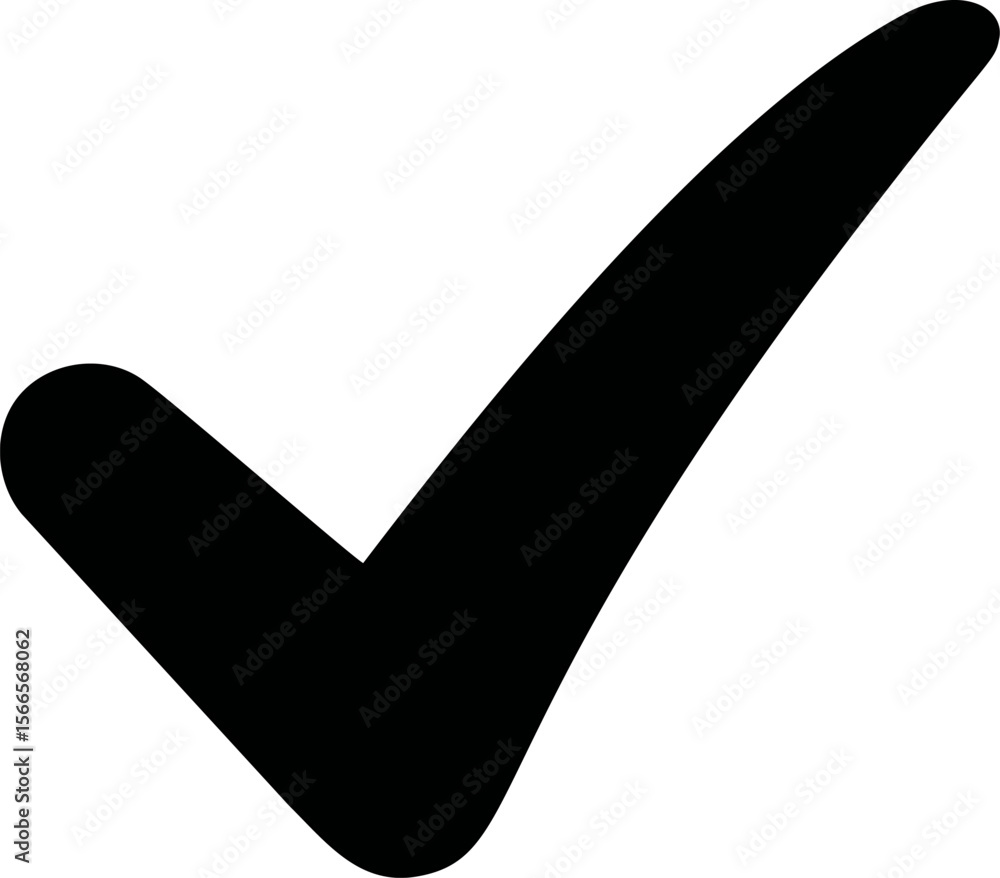 Poster black check mark symbol isolated signifying approval