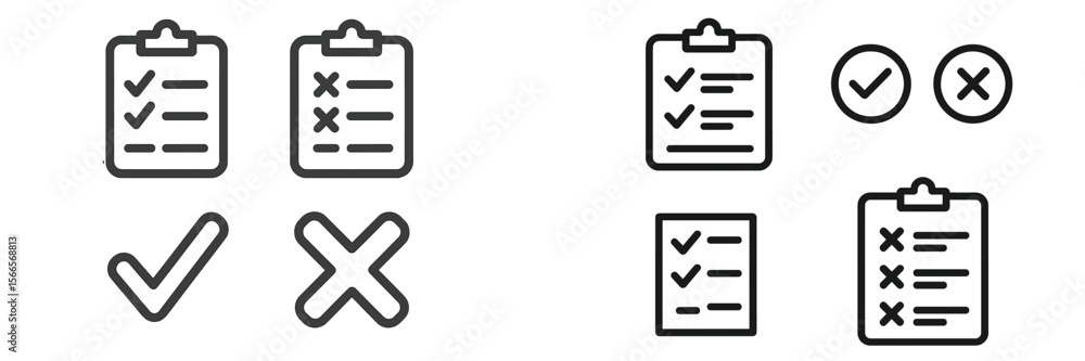 Poster checklist symbols used for task management and organization in a digital format