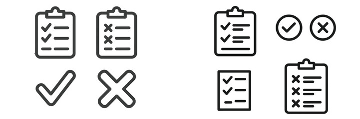 Checklist symbols used for task management and organization in a digital format