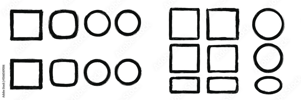 Poster shapes in various forms arranged side by side for comparison showcasing geometric patterns and desig