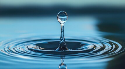 reflection water drop into water