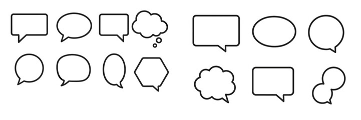 Fototapeta premium Various speech bubble shapes and sizes ideal for graphic design and creative projects