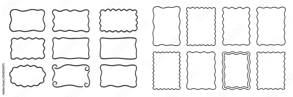 Poster different styles of decorative frames for artistic and design purposes displayed on a white backgrou