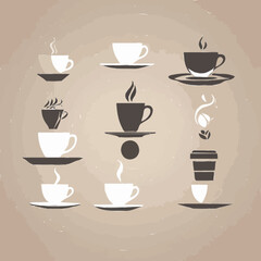 Obraz premium set of coffee cups