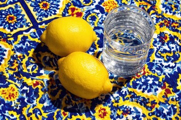 Embrace the simple pleasures of life with a refreshing glass of water and a tangy slice of lemon