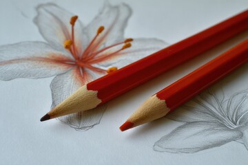 A Study of Drawing Tools and Floral Sketches