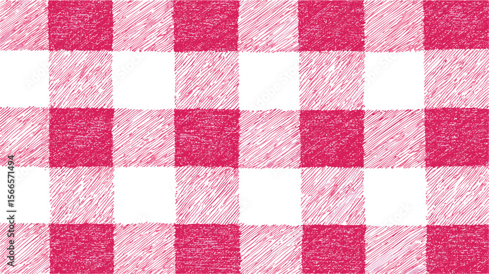 Poster red and white checkered pattern with textured shading on a flat surface