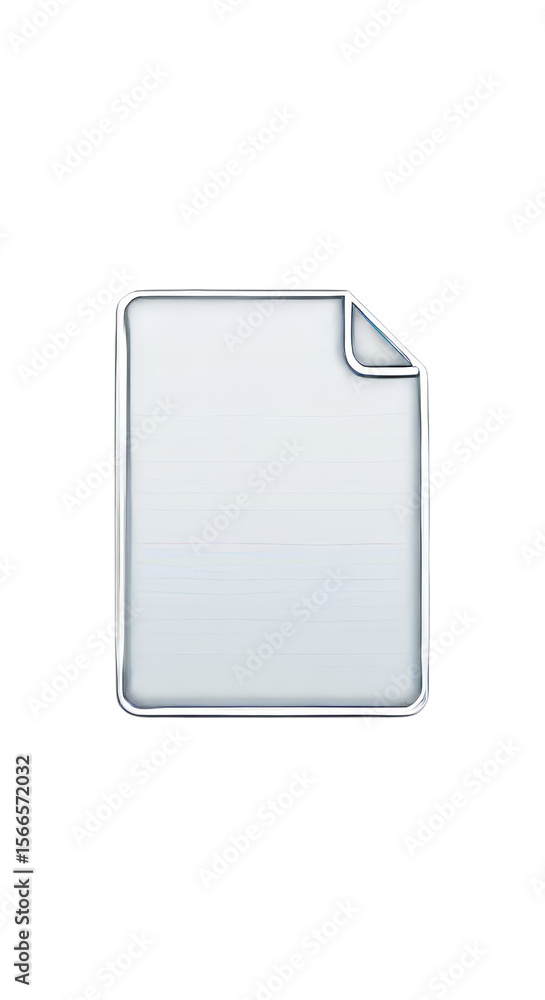 Poster a single white document icon with a curled corner on a black background in a centered composition
