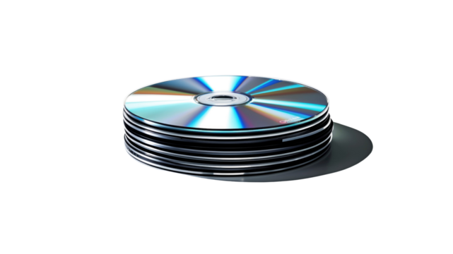 Stack of CDs or DVDs - Data Storage, Digital Media, Technology Concept