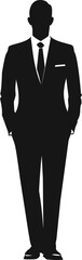 Silhouette of a man in a suit with hands in pockets, professional concept