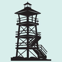 Beach Lifeguard Tower Silhouette Ocean Safety Lookout Icon