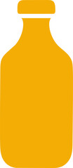 Orange silhouette of a rounded bottle, minimalist design