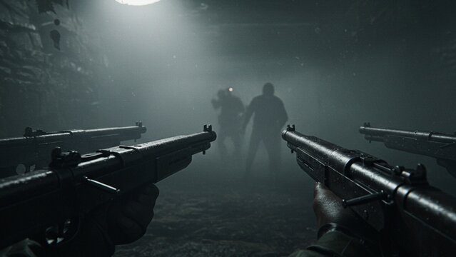 Soldiers Ambush in Dark Misty Tunnel