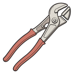 Fototapeta premium Water Pump Pliers Vector Tools for Repair, Maintenance, and Pipework Design