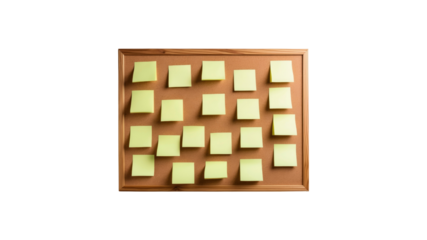 Blank Yellow Sticky Notes on Corkboard - Planning and Organization Concept