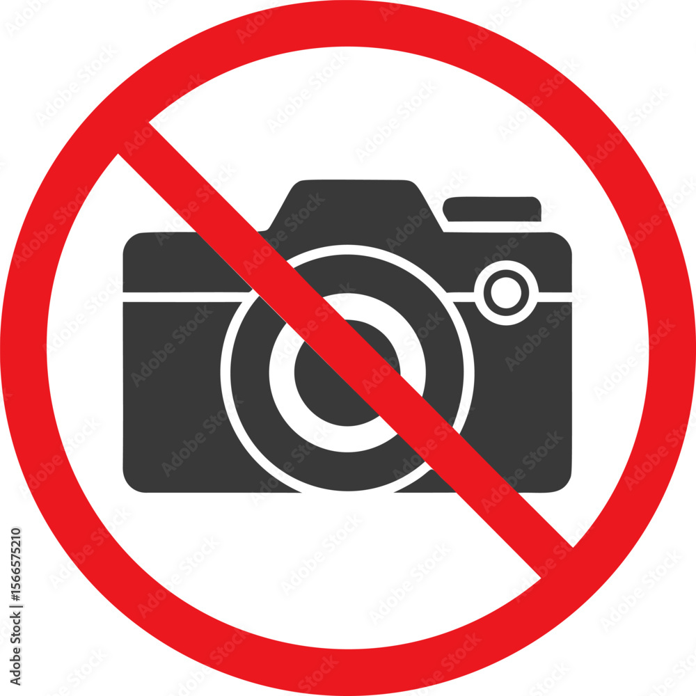 Poster forbidden camera icon with red circle and slash