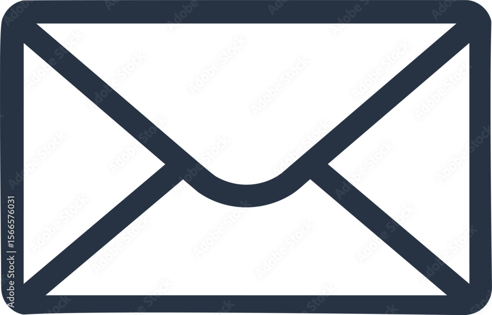 Poster icon of a dark blue envelope representing email and communication concept
