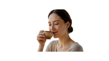 Woman Enjoying a Moment of Calm with a Warm Drink