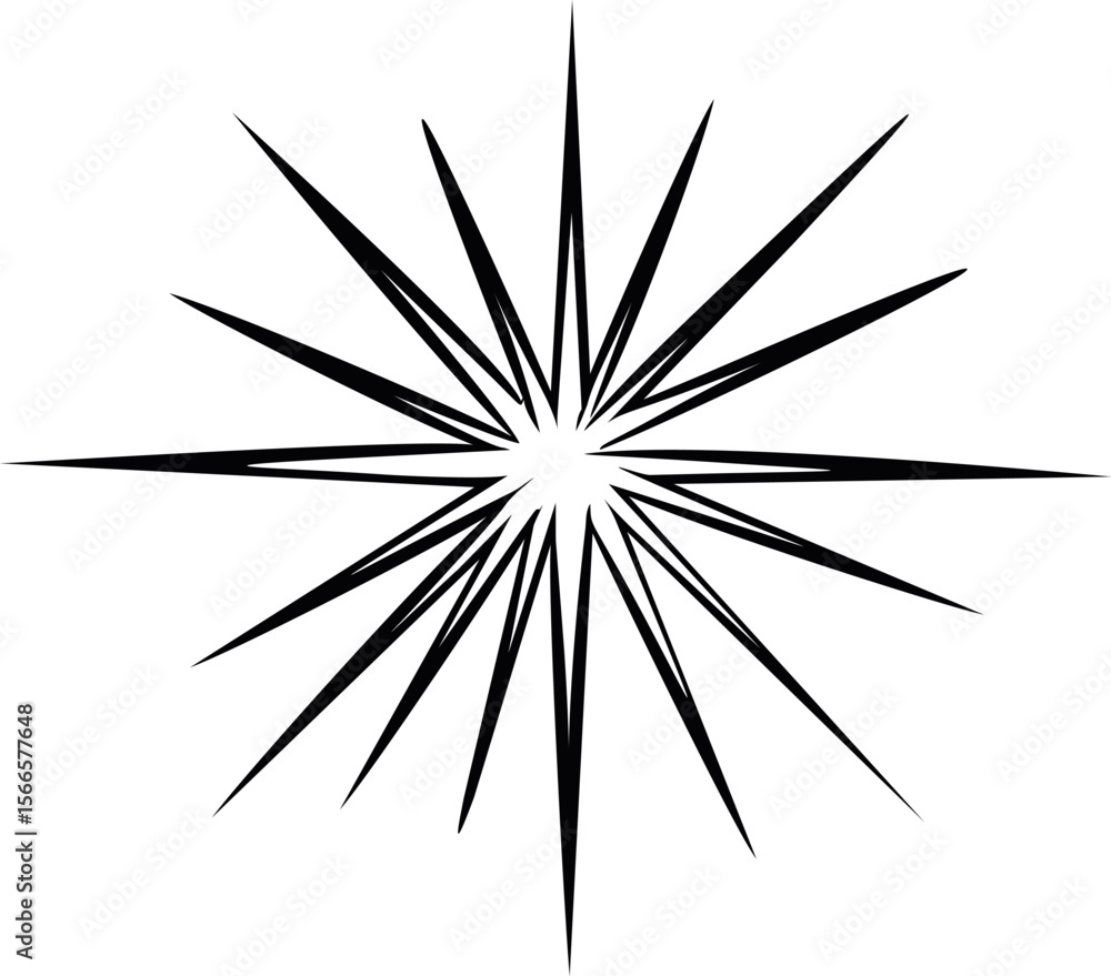 Aufkleber black starburst pattern with sharp points illustration