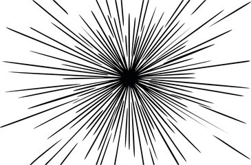 Fototapeta premium Black starburst pattern, abstract graphic explosion