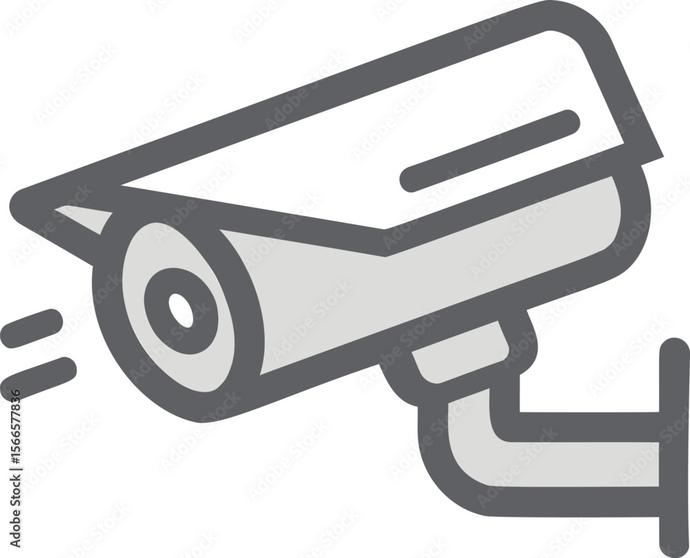 Poster minimalistic illustration of a grayscale security camera icon