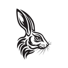 Rabbit Head Silhouette Icon Vector Bunny Face Wildlife Design