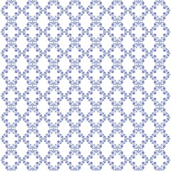 Elegant seamless pattern with geometric floral motifs in blue and beige. Mediterranean-inspired tile design, perfect for textiles, wallpapers, ceramics, and traditional decorative projects.