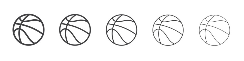 basketball icon flat thin illustration symbol