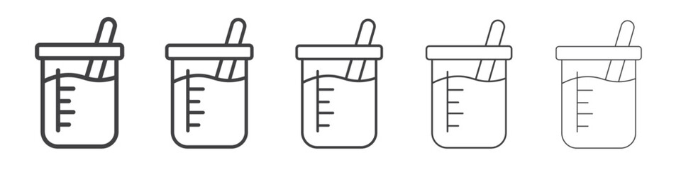 beaker icon flat thin illustration symbol