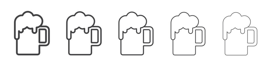 beer icon flat thin illustration symbol