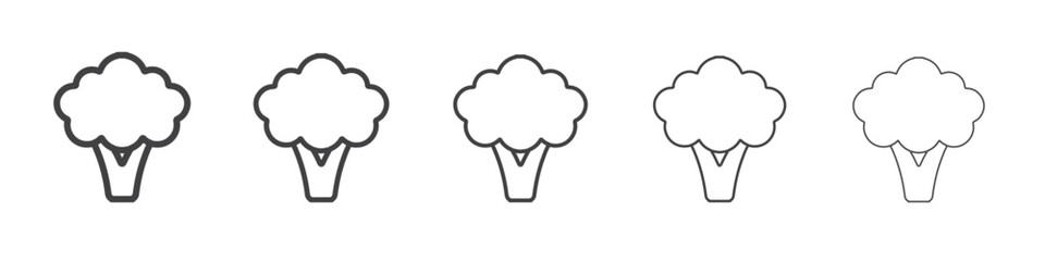 broccoli icon flat thin illustration symbol