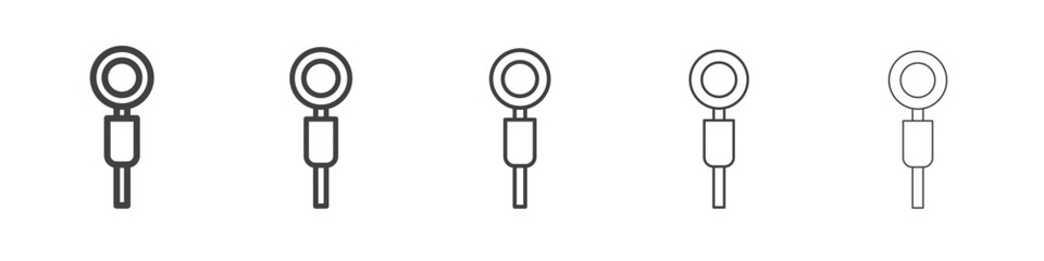 bus stop sign icon flat thin illustration symbol