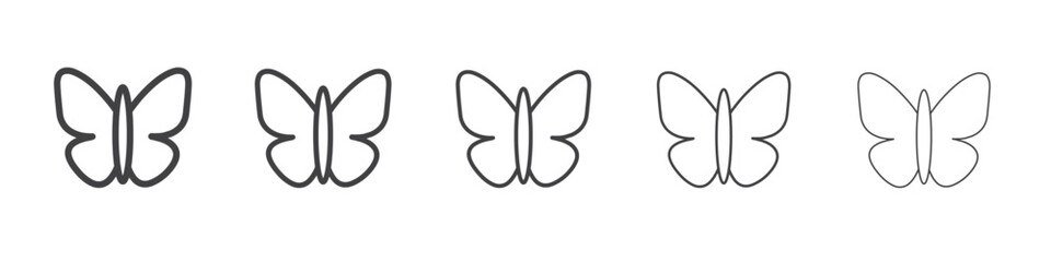 butterfly icon flat thin illustration symbol