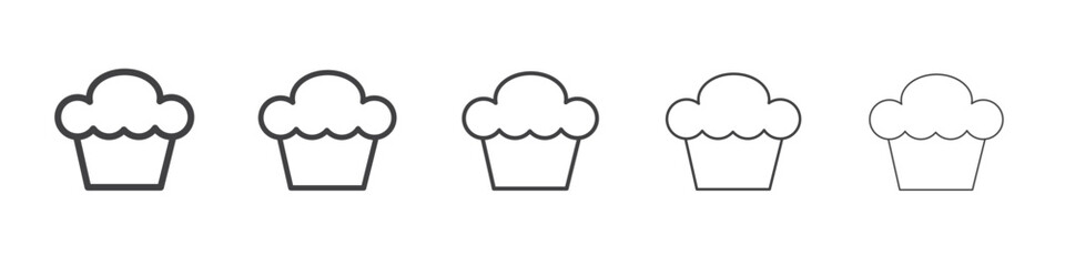 cake icon flat thin illustration symbol