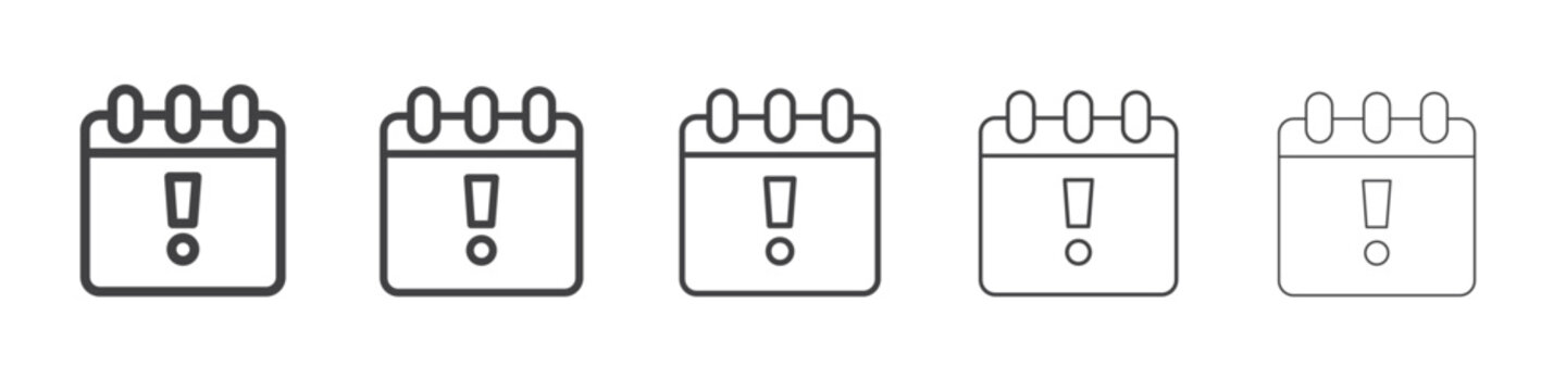 calendar error icon flat thin illustration symbol