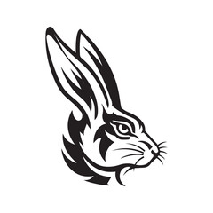 Rabbit Head Silhouette Icon Vector Bunny Face Wildlife Design