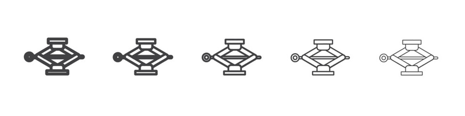 car jack icon flat thin illustration symbol