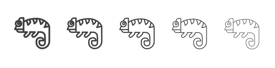 chameleon icon flat thin illustration symbol