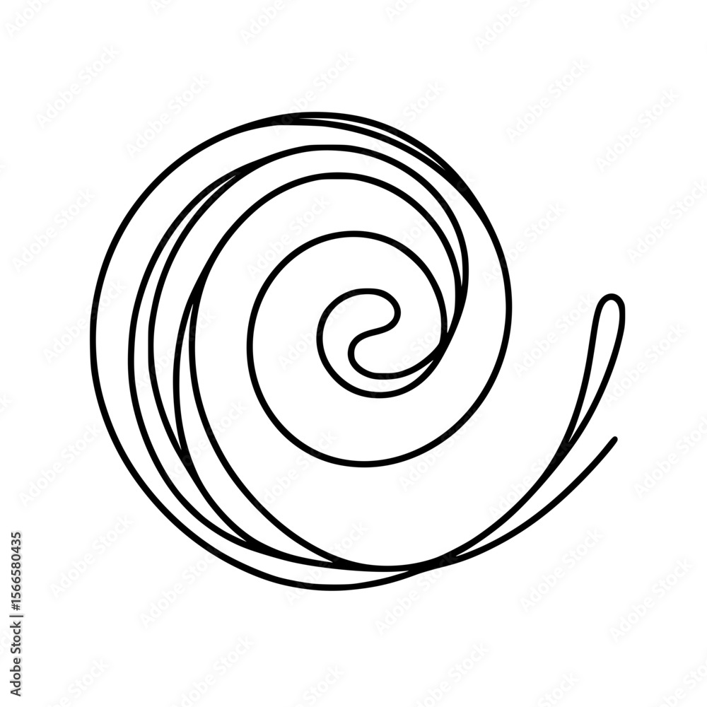 Poster abstract spiral design in single line outline vector style
